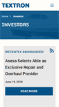 Mobile Screenshot of investor.textron.com